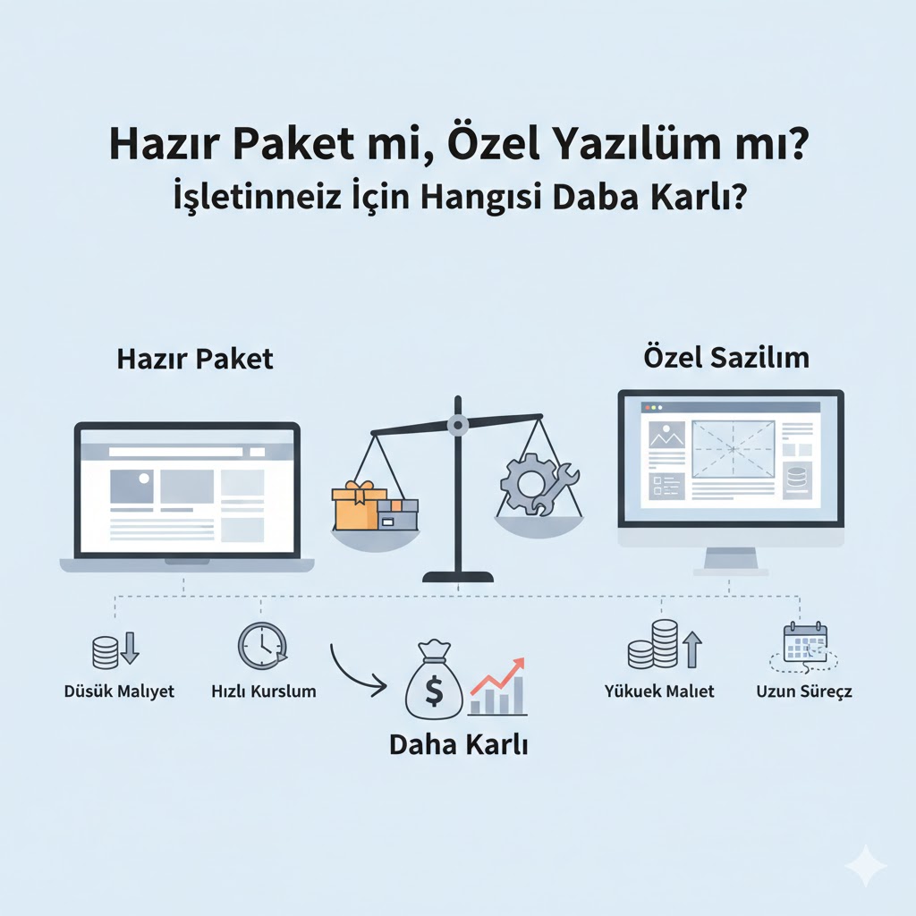 Hazır Paket mi, Özel Yazılım mı? İşletmeniz İçin Hangisi Daha Karlı?