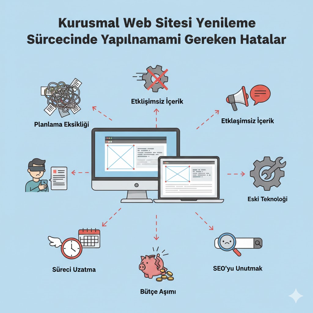 Kurumsal Web Sitesi Yenileme Sürecinde Yapılmaması Gereken Hatalar